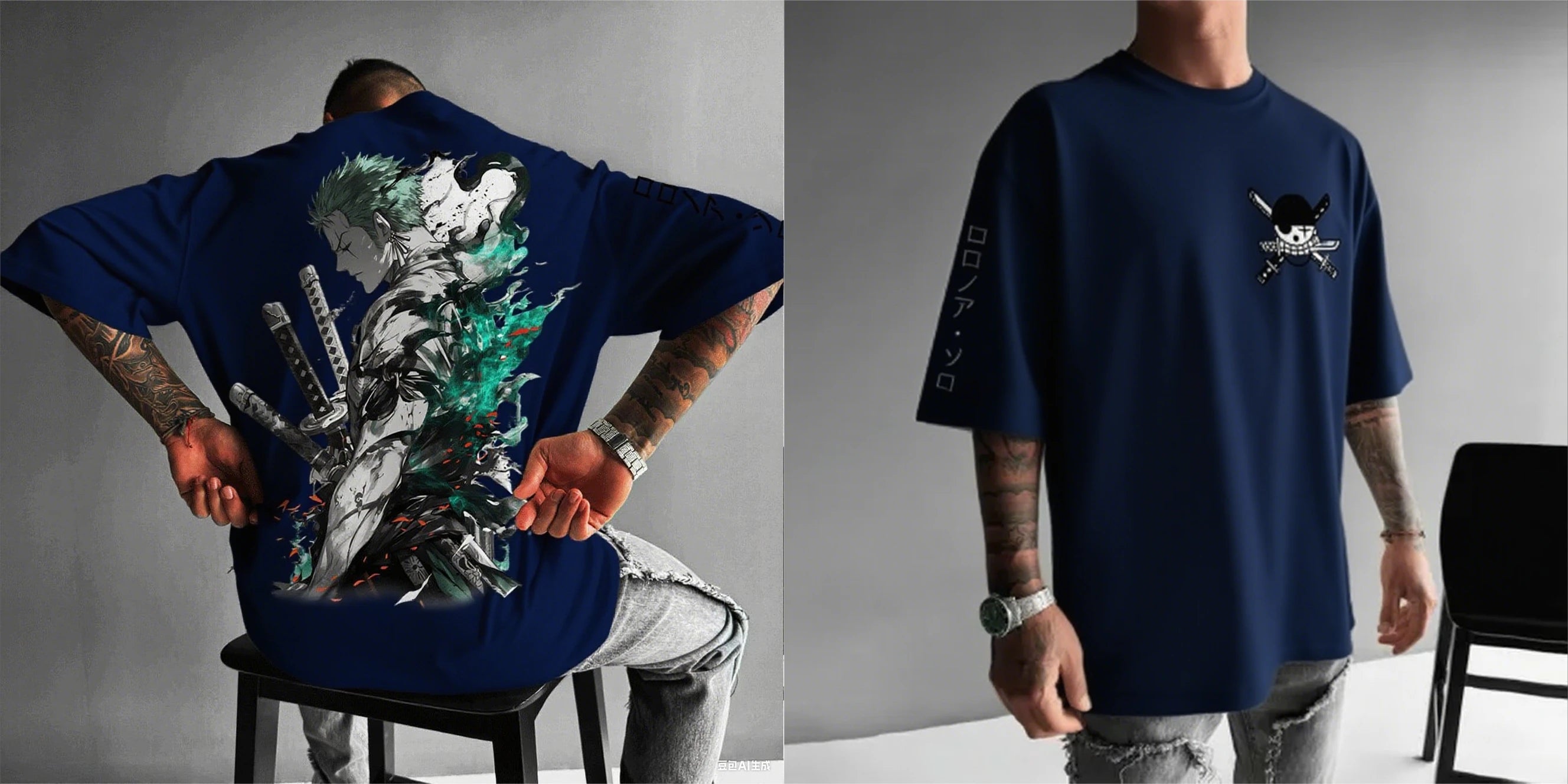 One Piece — Zoro Oversized Y2K Streetwear Tee - Neon Districts