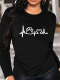 Dog Paw & Heart Long Sleeve Tee - Neon Districts