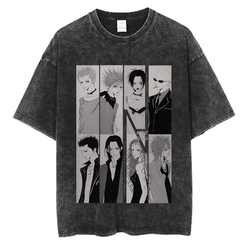 Nana Osaki Vintage Washed Tee – Harajuku Anime Retro Shirt