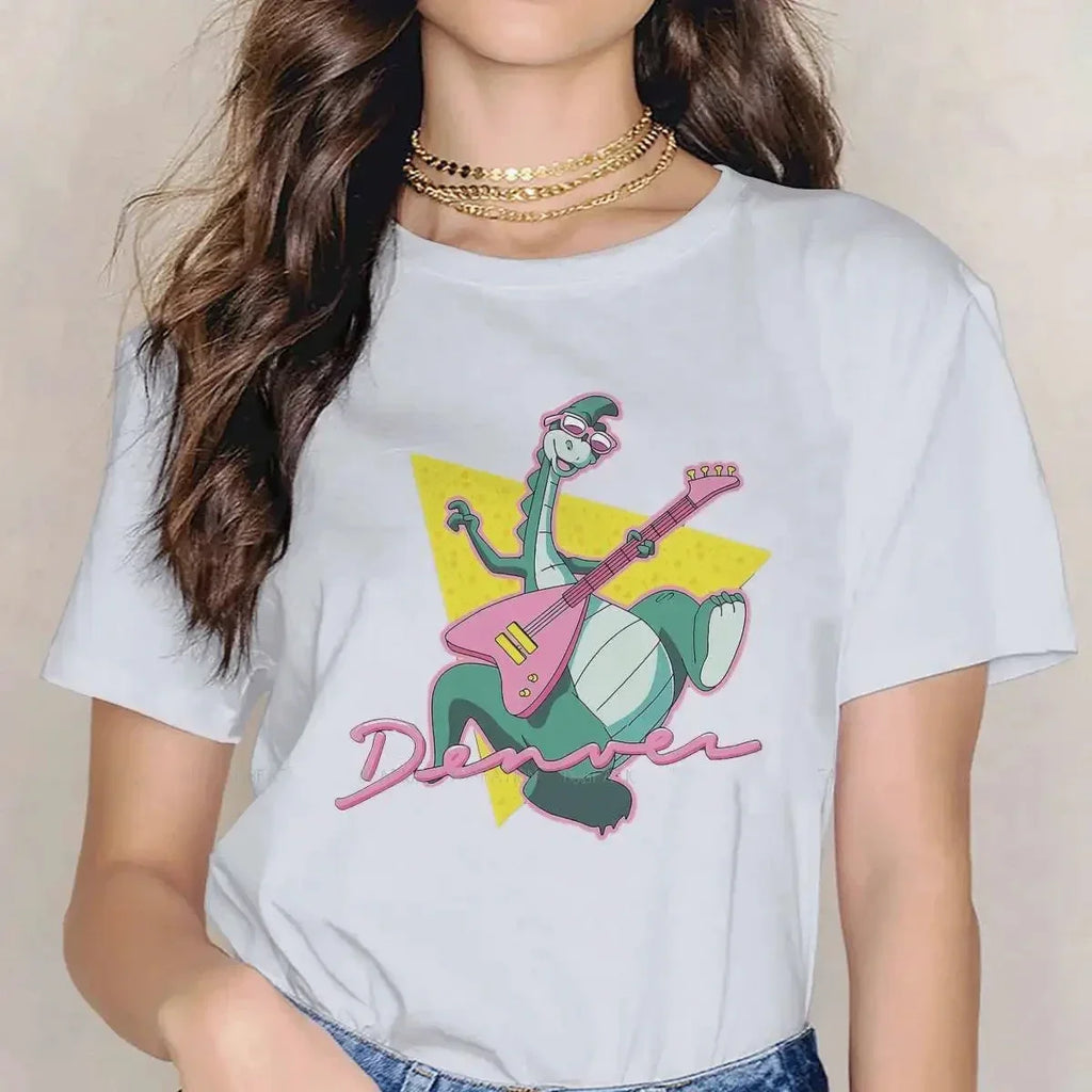 Denver the Last Dinosaur — 90s Cartoon Classic Tee - Neon Districts