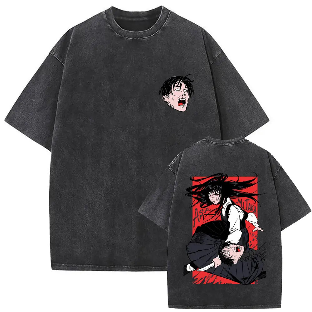 Chainsaw Man Denji & Pochita Vintage Tee – Washed Oversized Anime