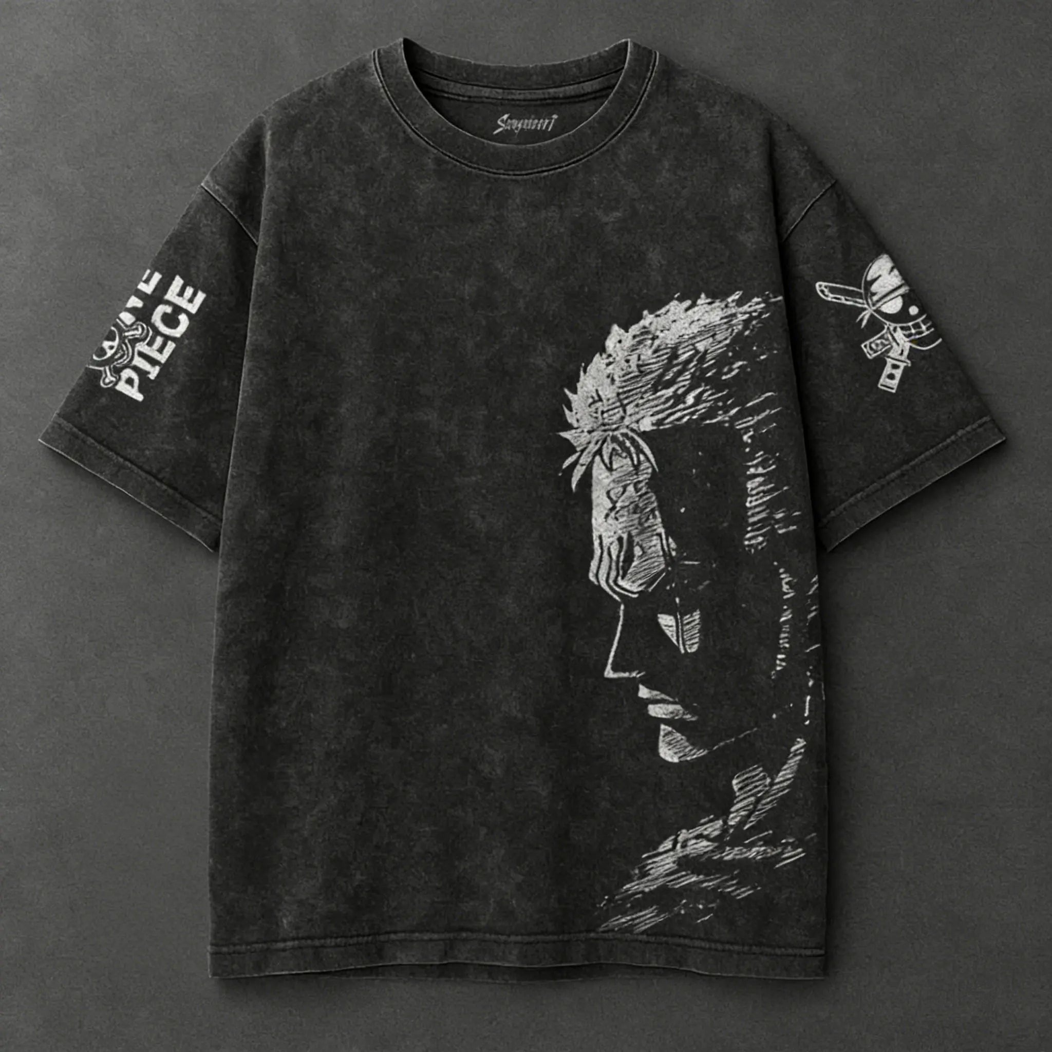 One Piece Zoro & Luffy Harajuku Vintage Tee – Y2K Streetwear