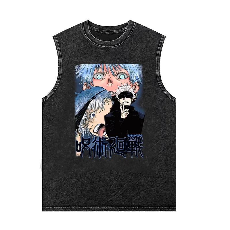 Jujutsu Kaisen — Gojo Satoru Washed Gym Tank Top - Neon Districts