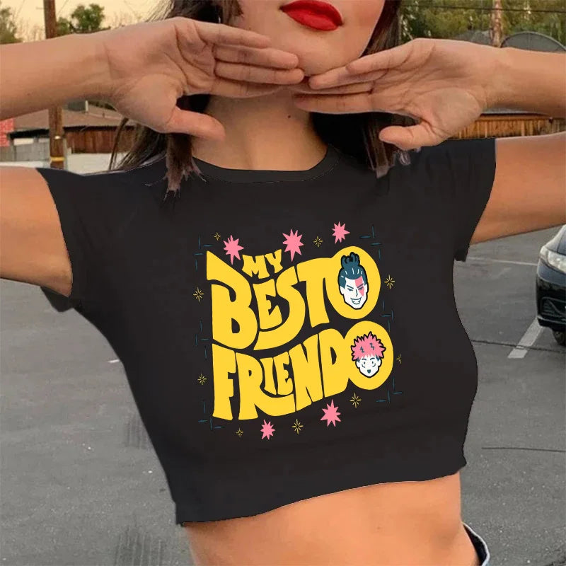 Jujutsu Kaisen Gothic Crop Top – Gojo Satoru Cropped Tee