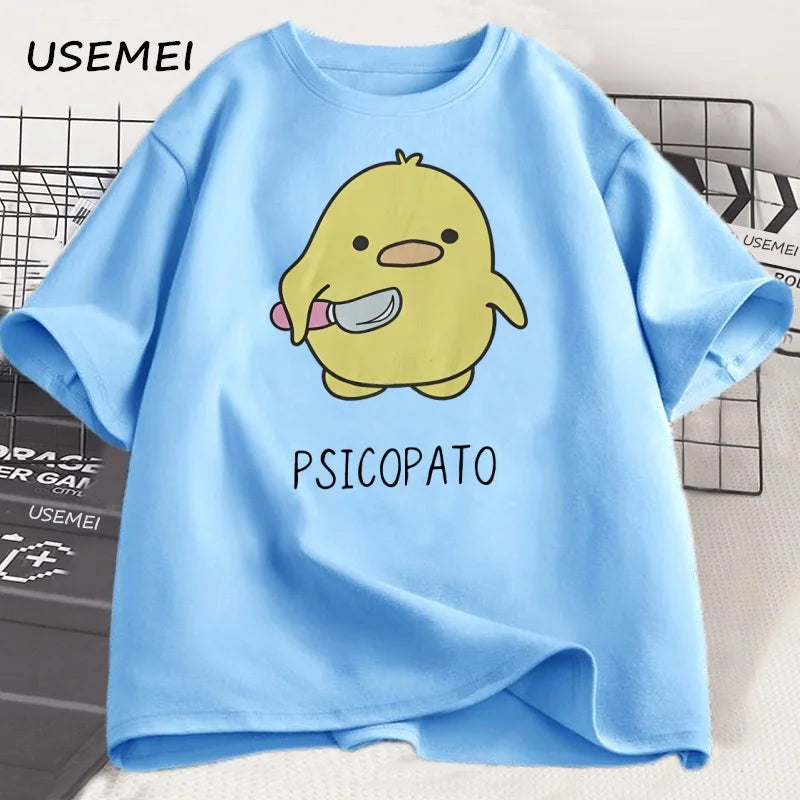 Psicopato — Cute Duck with Knife Streetwear Graphic Tee - Neon Districts