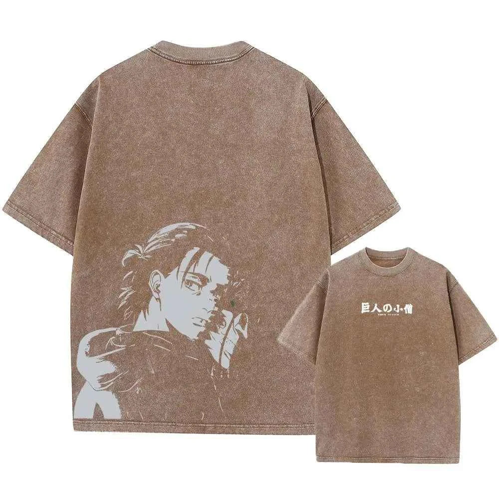 Attack on Titan Harajuku Oversized Tee – Vintage Washed