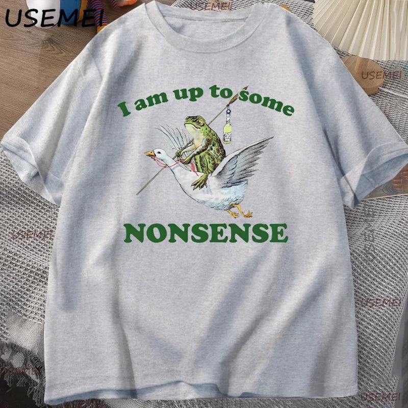 Up to Some Nonsense — Frog Meme Streetwear Graphic Tee - Neon Districts