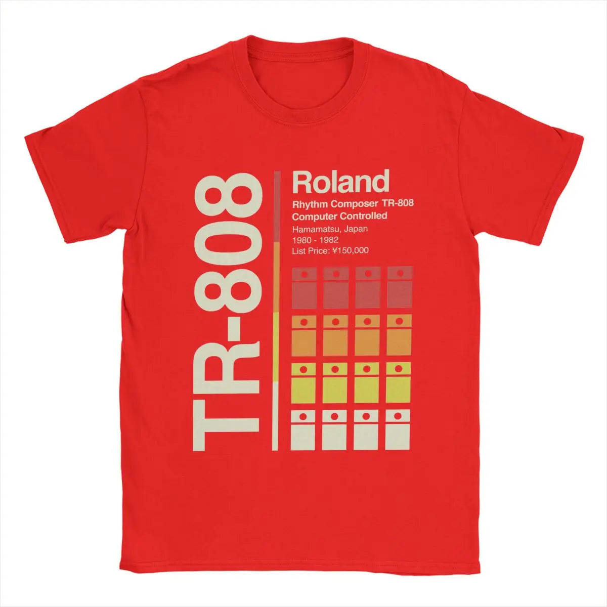 Roland TR-808 — Vertical Drum Machine Graphic Tee - Neon Districts