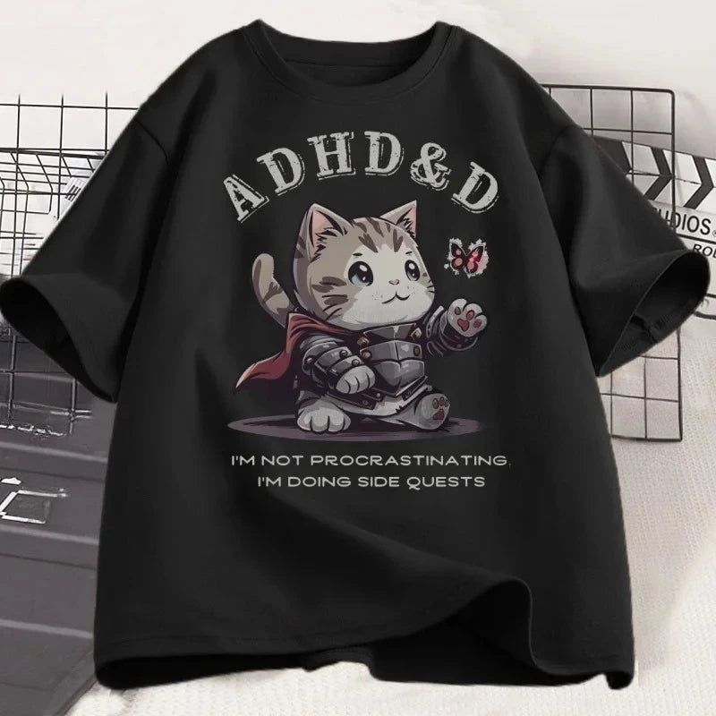 ADHD&D — I'm Not Procrastinating Cat Meme Y2K Graphic Tee - Neon Districts