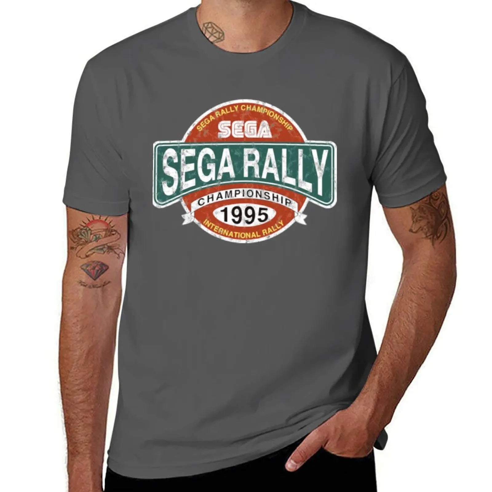 Sega Rally — Championship Distressed Logo Tee - Neon Districts
