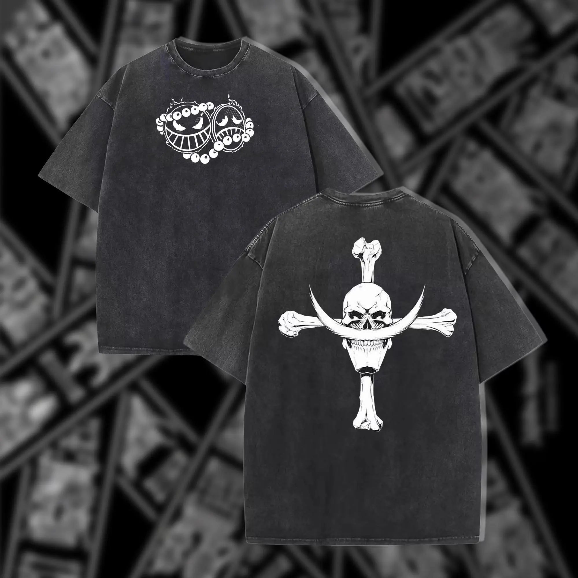 One Piece Skull Vintage Tee – Straw Hat Graphic Streetwear