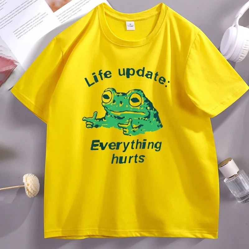 Life Update: Still a Frog — Meme Streetwear Graphic Tee - Neon Districts