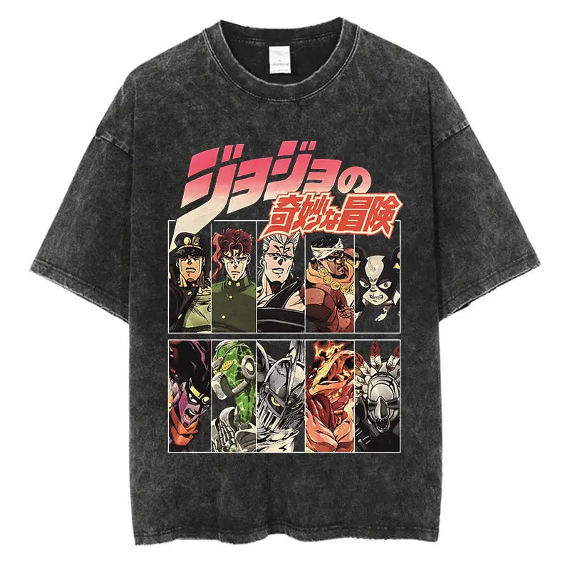 JoJo's Bizarre Adventure — Vintage Washed Hip Hop Streetwear Tee - Neon Districts