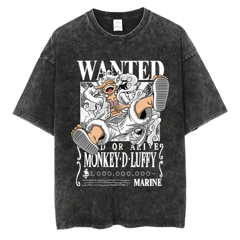 One Piece — Luffy Wanted Poster Graphic Tee - Neon Districts