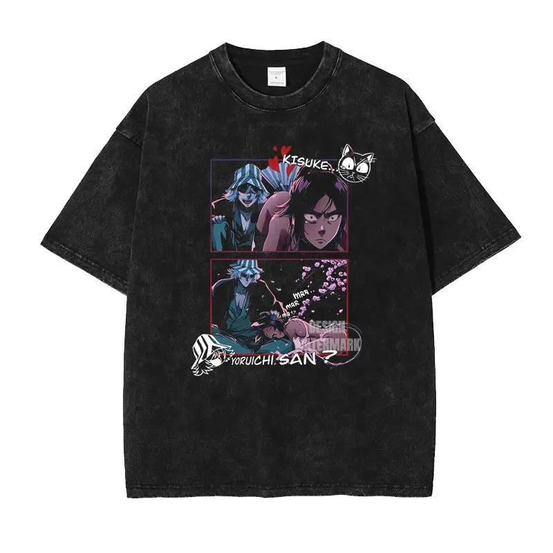 Bleach Aizen Sousuke Graphic Tee – Vintage Washed Oversized
