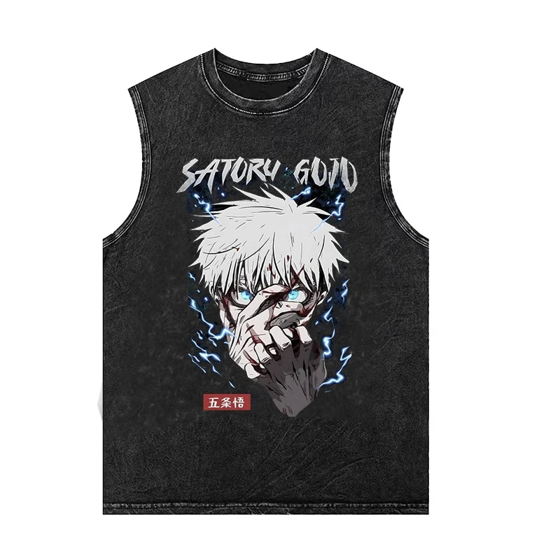 Jujutsu Kaisen — Gojo Satoru Washed Gym Tank Top - Neon Districts