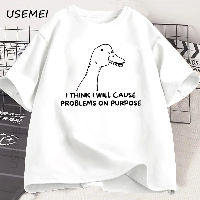 I Think I Will Cause Problems on Purpose — Silly Goose Graphic Tee - Neon Districts