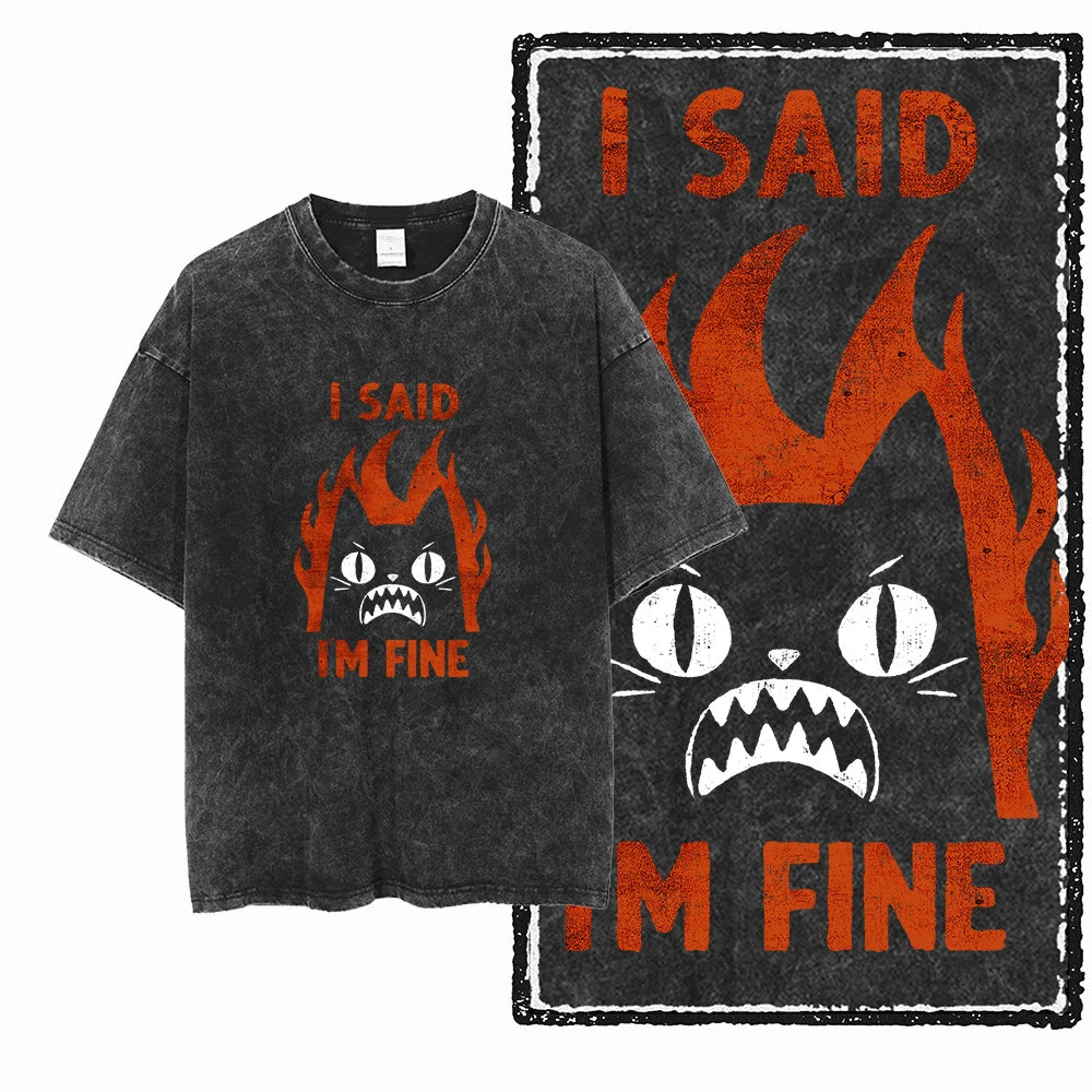DB Cat — Acid Washed Exclusive Graphic Streetwear Tee - Neon Districts