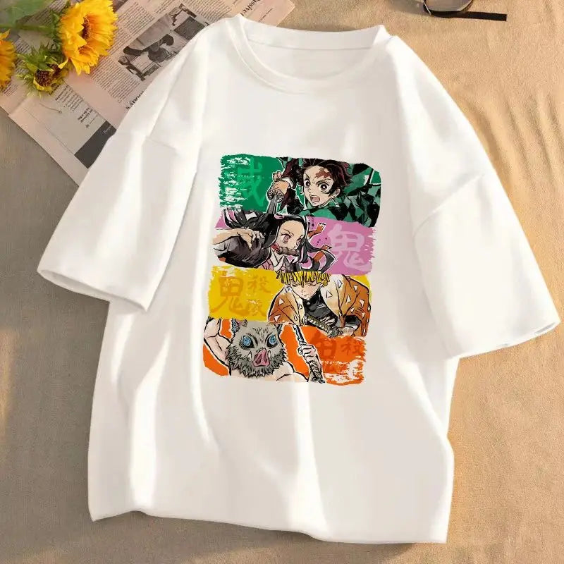 Demon Slayer Parent Child Tee - Stylish Anime Print for Families - Neon Districts