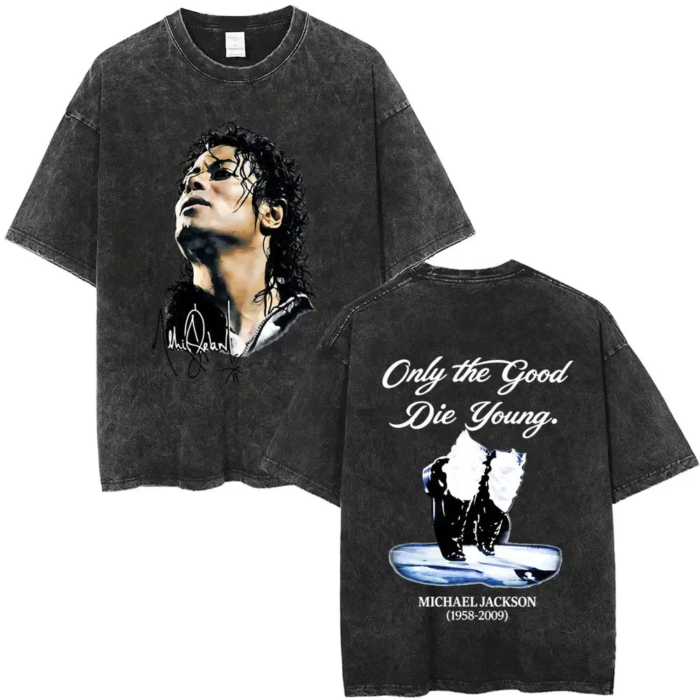 MJ King of Pop Washed Vintage Tee - Neon Districts