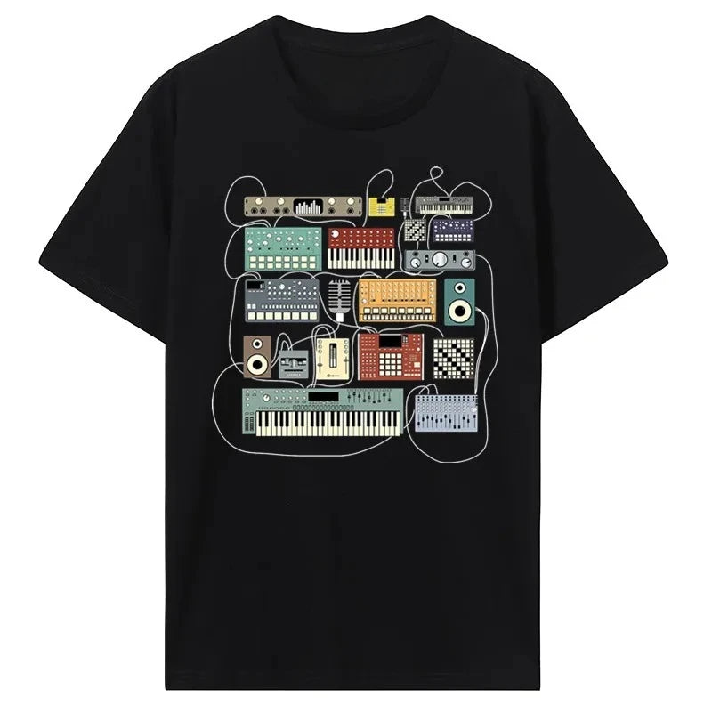 Synth & Drum Machine — Electronic Music Clown Y2K Tee - Neon Districts