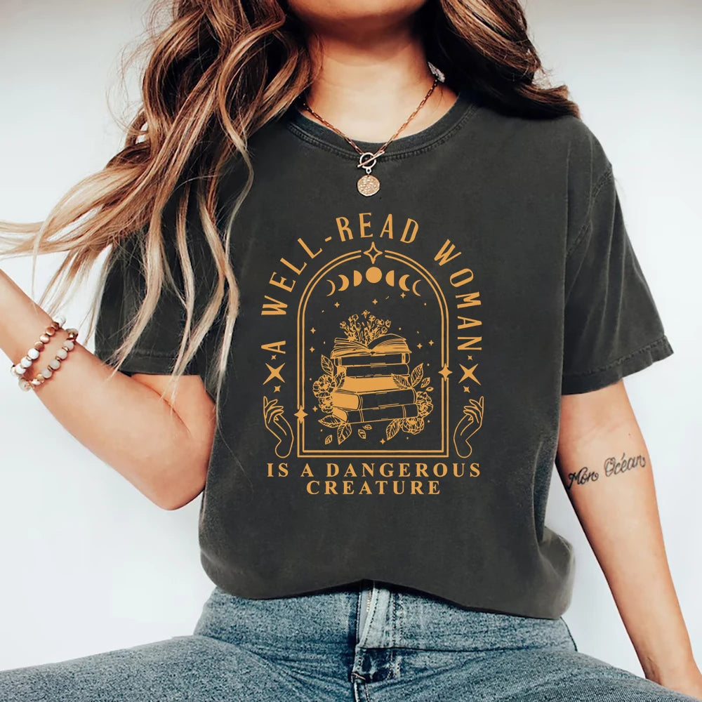 A Well-Read Woman Is Dangerous Tee - Neon Districts