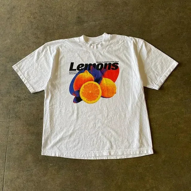 Y2K Harajuku Strawberry Tee - Oversized Anime Girl Graphic Tee - Neon Districts