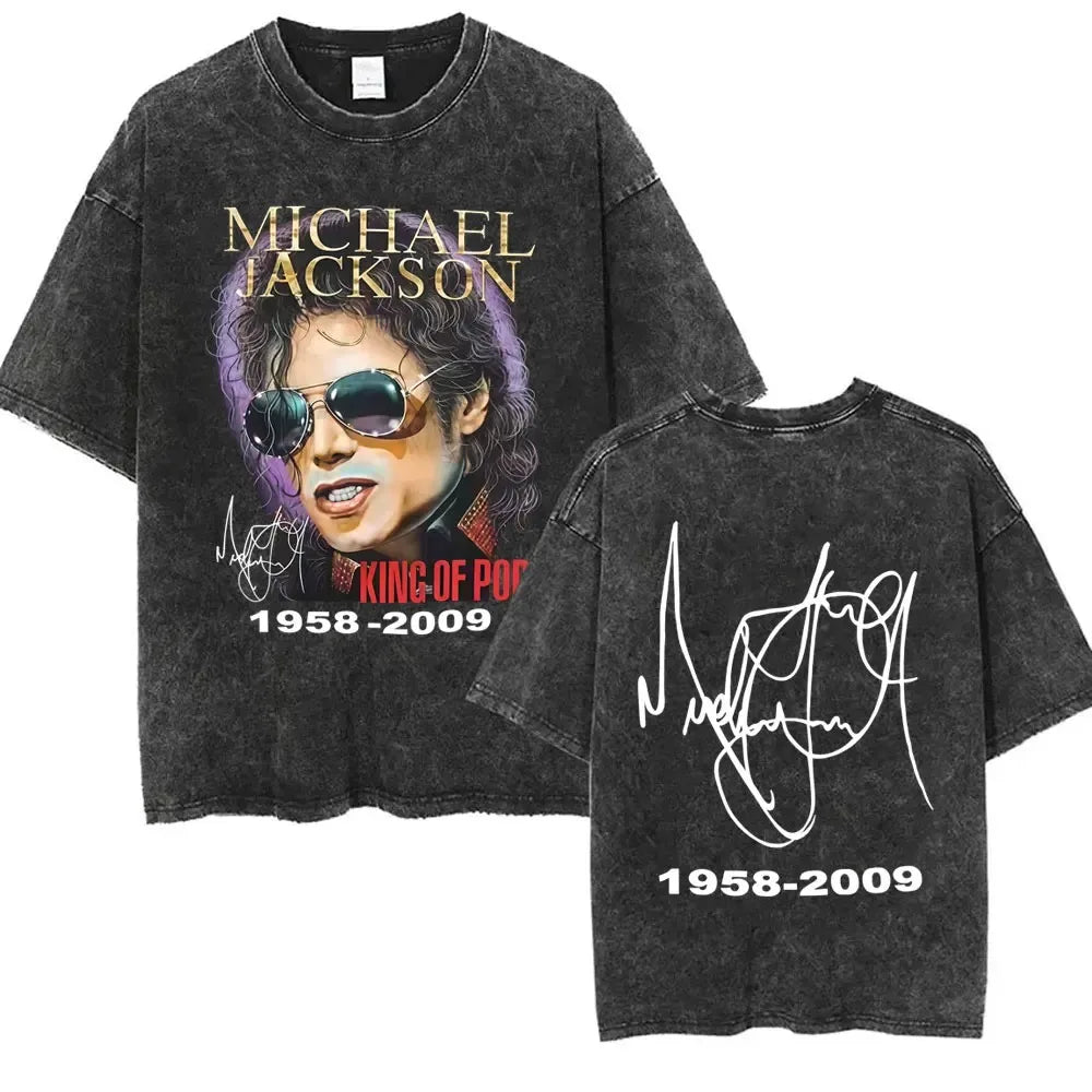 MJ King of Pop Washed Vintage Tee - Neon Districts