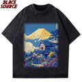 Tokyo Sakura Mount Fuji — Business Card Hip Hop Graphic Tee - Neon Districts