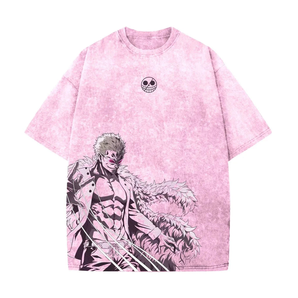 One Piece — Doflamingo Washed Harajuku Vintage Tee - Neon Districts