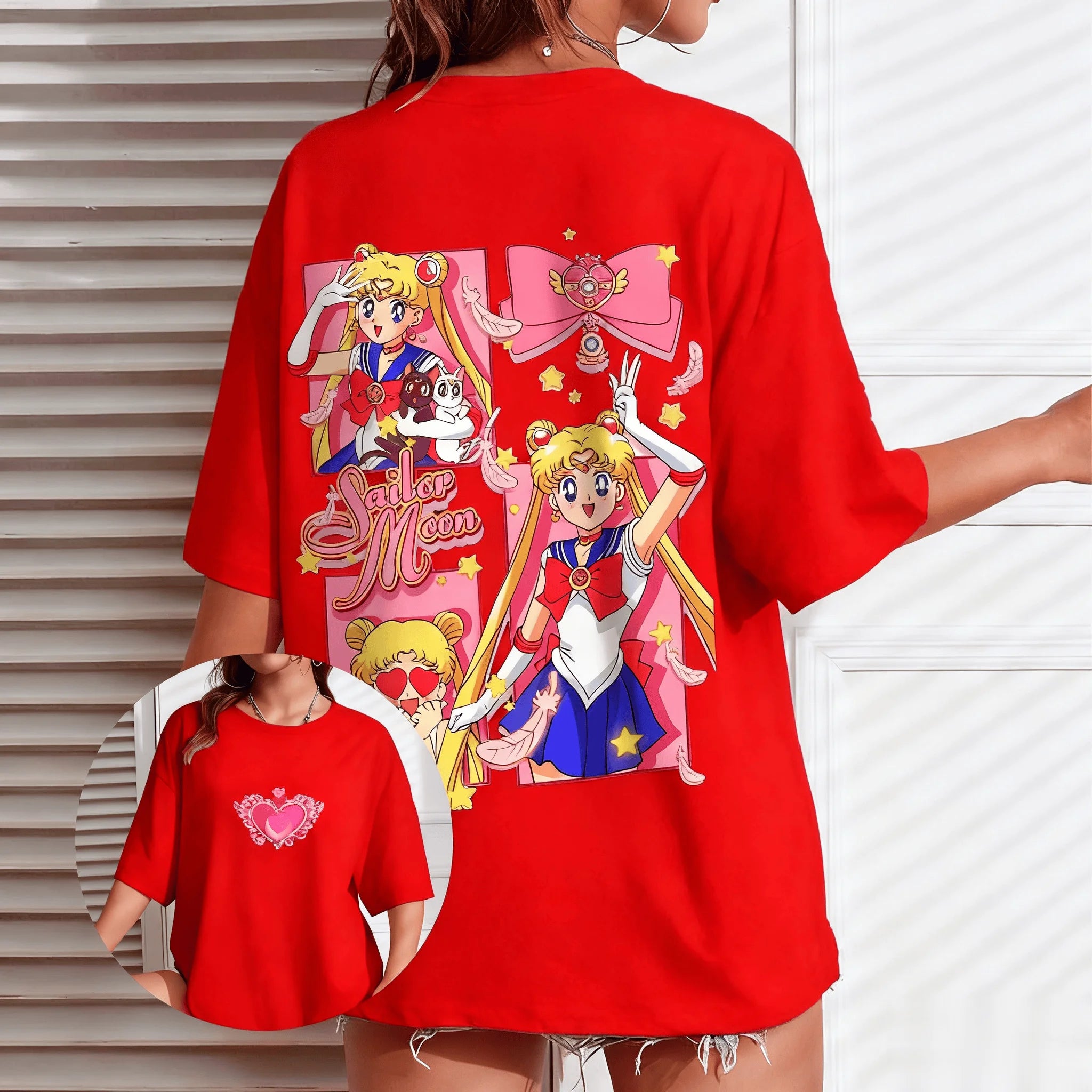 Sailor Moon — 2026 New Year Loose Cartoon Tee - Neon Districts