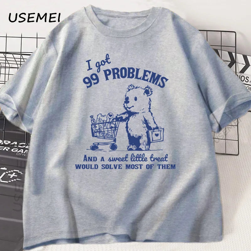 99 Problems — Cute Little Bear Meme Graphic Tee - Neon Districts