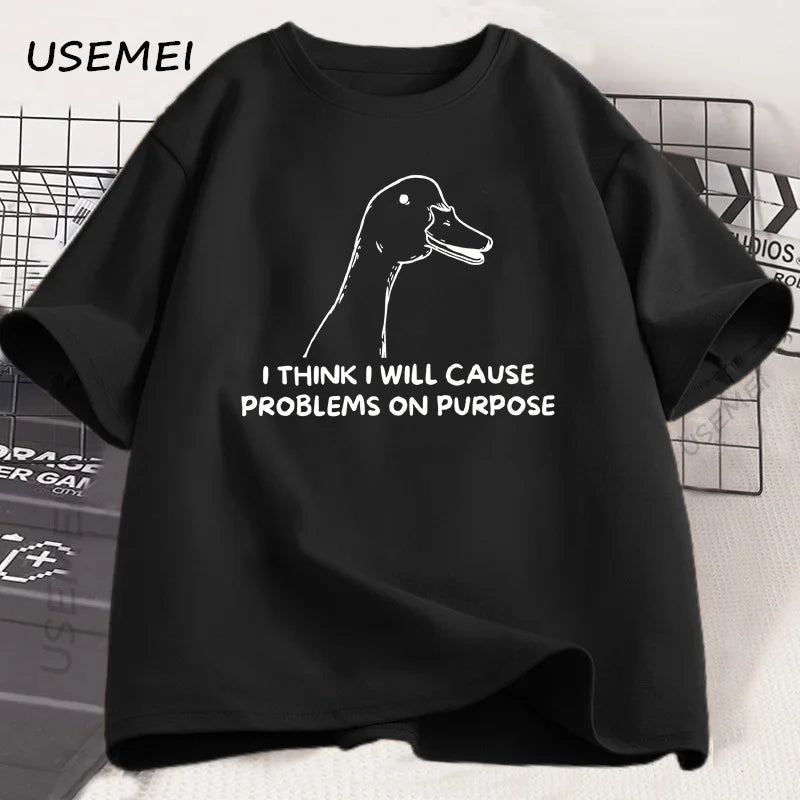 I Think I Will Cause Problems on Purpose — Silly Goose Graphic Tee - Neon Districts