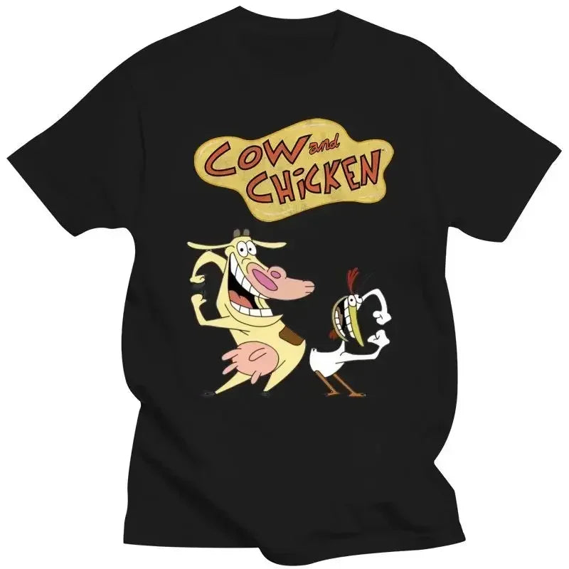 Cow and Chicken — David Feiss Y2K Vintage Cartoon Graphic Tee - Neon Districts
