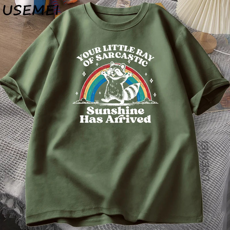 Your Little Ray of Sunshine — Sarcastic Raccoon Meme Tee - Neon Districts