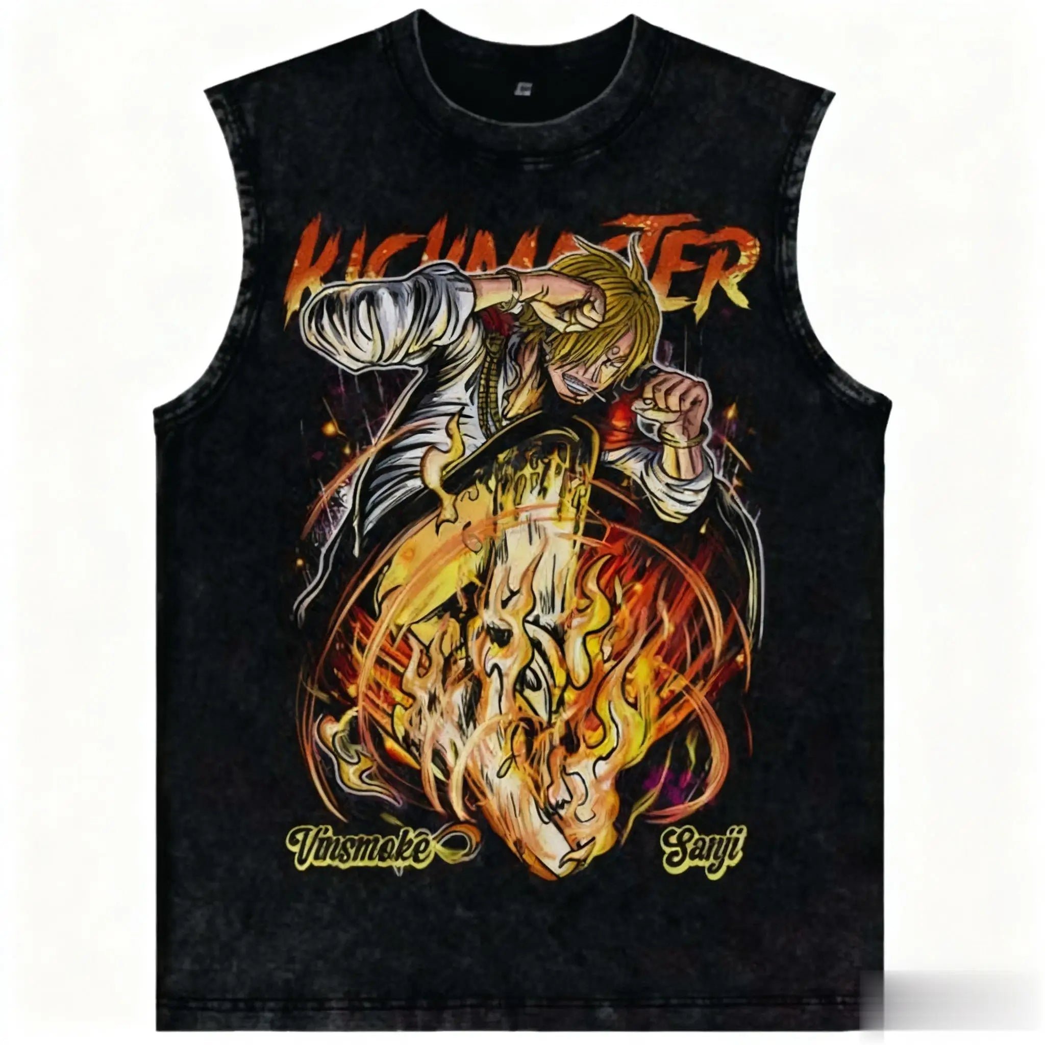 One Piece — Luffy Vintage Washed Streetwear Tank - Neon Districts