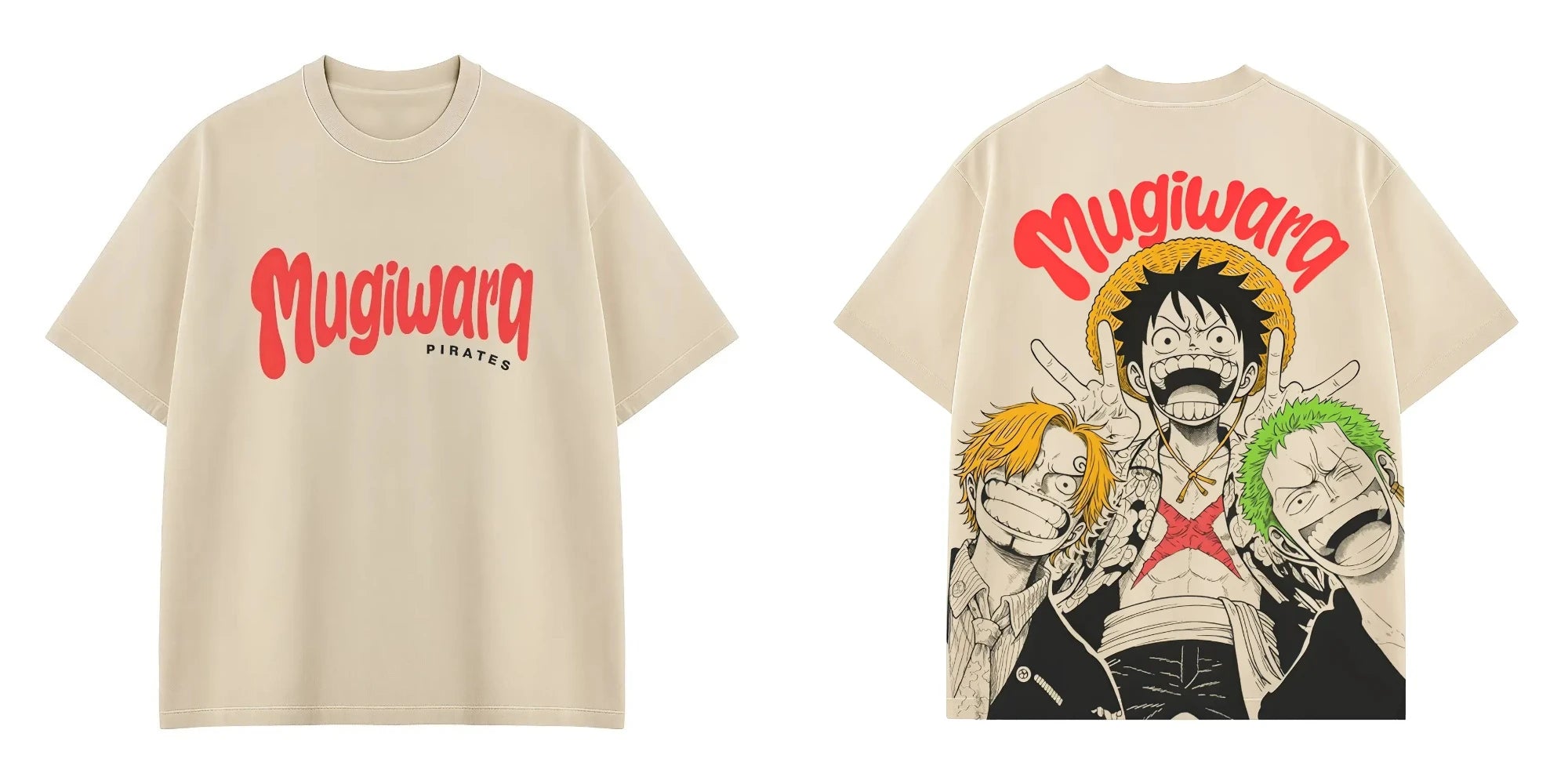 One Piece Trio Graphic Tee – Luffy, Zoro & Sanji