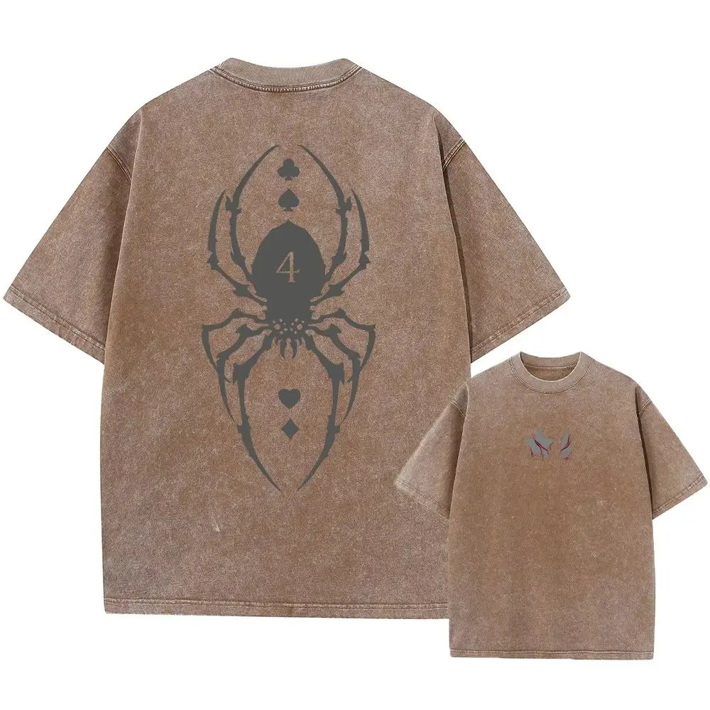 Japanese Anime Washed Tee – Hip-Hop Harajuku Oversized Top