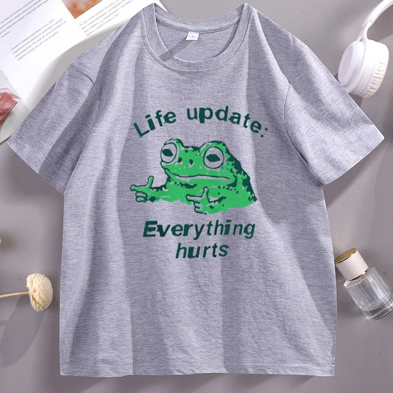 Life Update: Still a Frog — Meme Streetwear Graphic Tee - Neon Districts