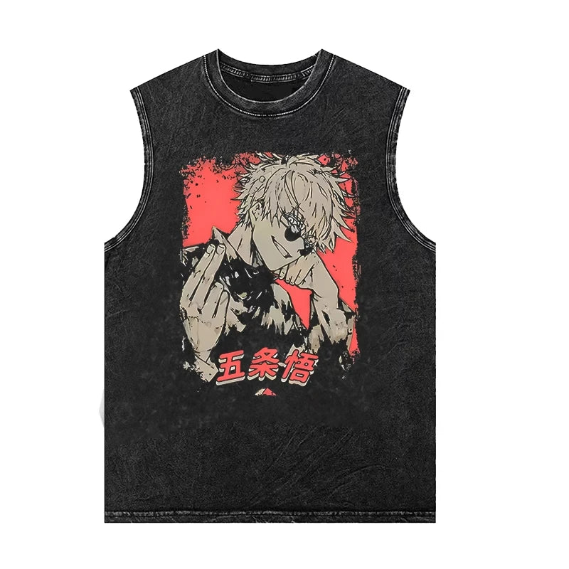 Jujutsu Kaisen — Gojo Satoru Washed Gym Tank Top - Neon Districts