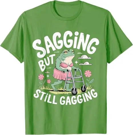 Sagging But Still Gagging — Frog Meme Women's Fashion Tee - Neon Districts