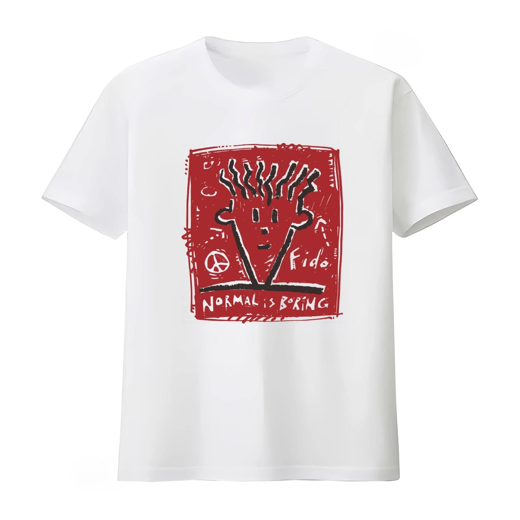 Fido Dido 1985 — Normal Is Boring Vintage Washed Graphic Tee - Neon Districts