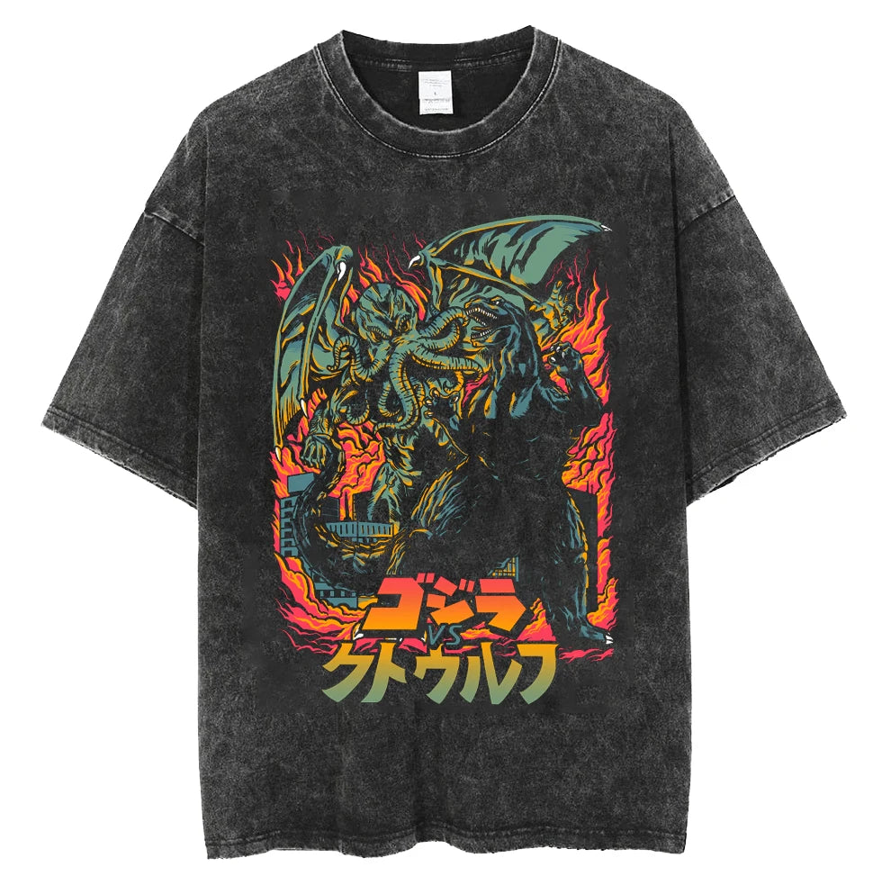 Godzilla T-Shirt Washed - Color black3