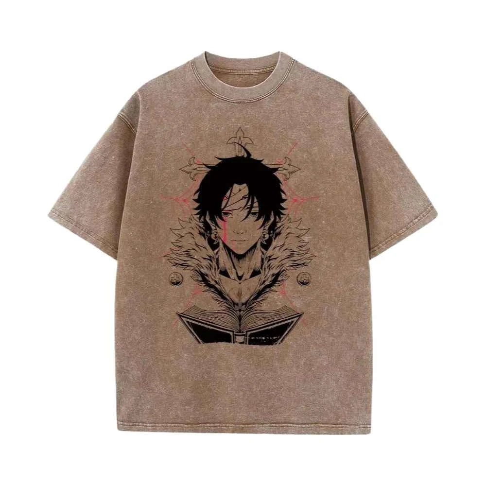 Japanese Anime Washed Tee – Hip-Hop Harajuku Oversized Top