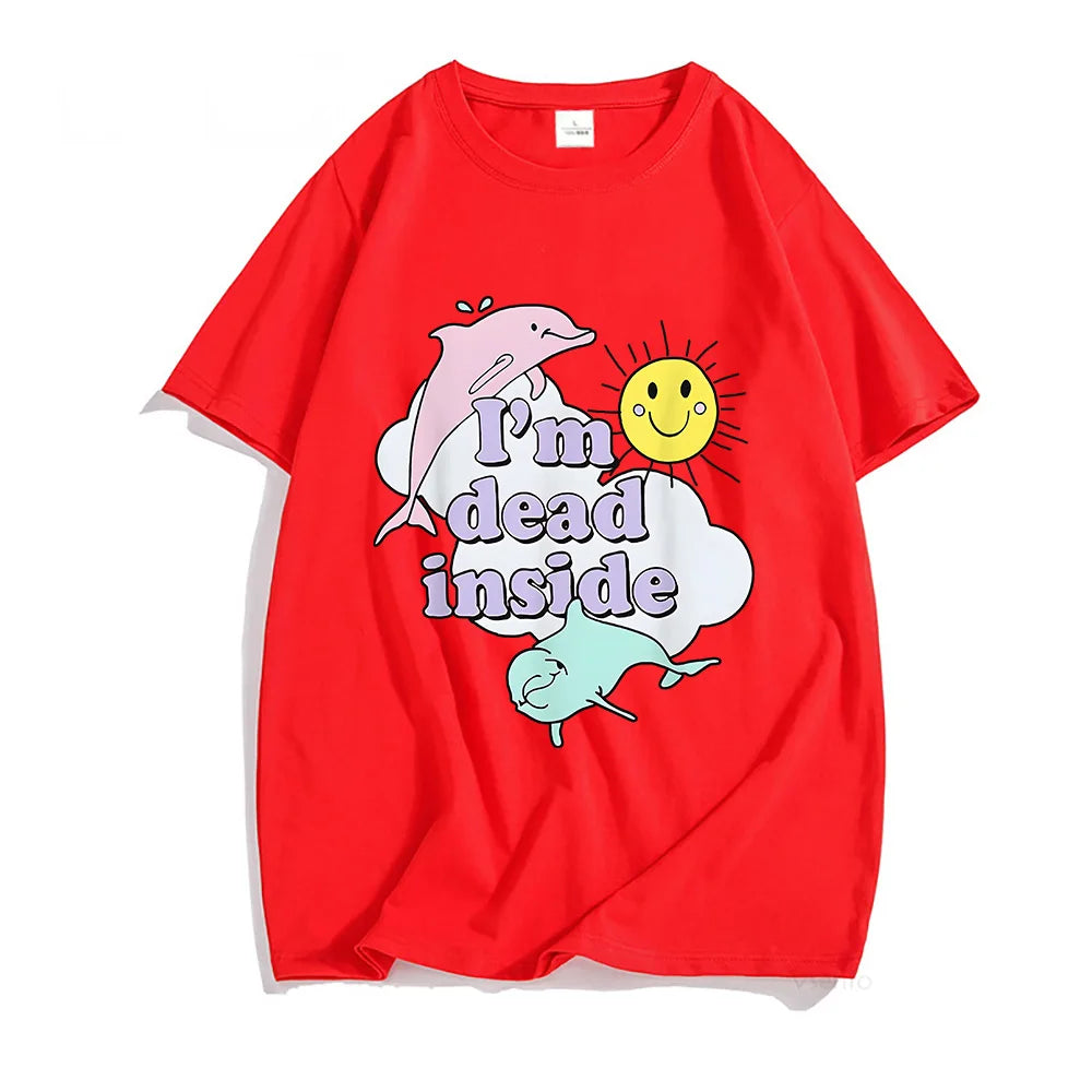 I'm Dead Inside — Dolphin Meme Trendy Graphic Tee - Neon Districts