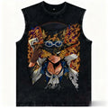 One Piece — Luffy Vintage Washed Streetwear Tank - Neon Districts