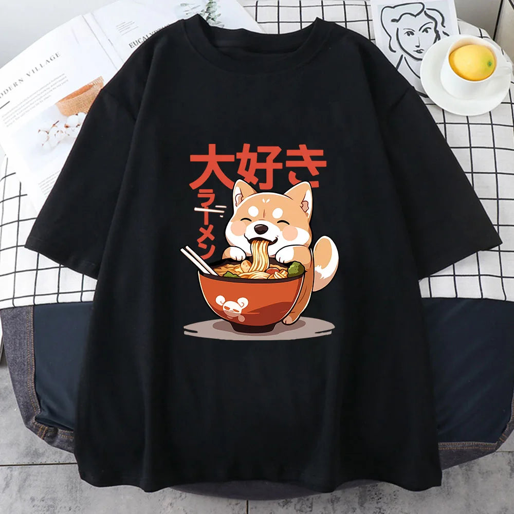 Shiba Inu Ramen Kawaii Tee - Neon Districts
