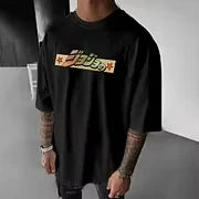 JoJo's Bizarre Adventure Harajuku Tee – Y2K Oversized Anime Shirt