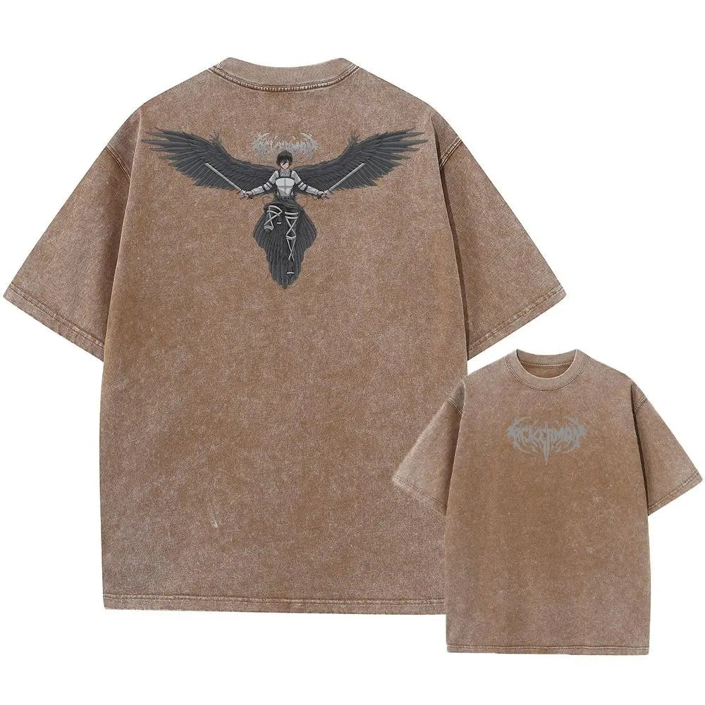 Attack on Titan Harajuku Oversized Tee – Vintage Washed