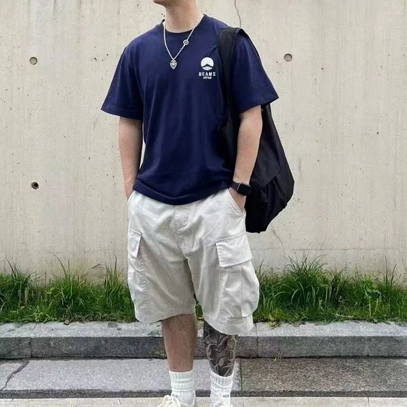 Mount Fuji — Embroidered Logo Japan Cotton Tee - Neon Districts